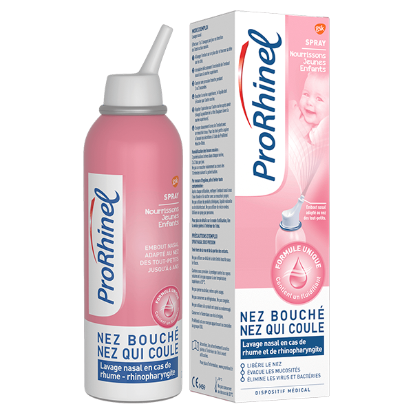 Prorhinel Spray Nasal Pour Enfants et Adultes, Pour Nez Bouché et Qui  Coule, Aide À Eliminer Les Bactéries, Lot de 2x100 ml : : Bébé et  Puériculture